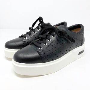 Paolo Black Leather Platform Sneakers